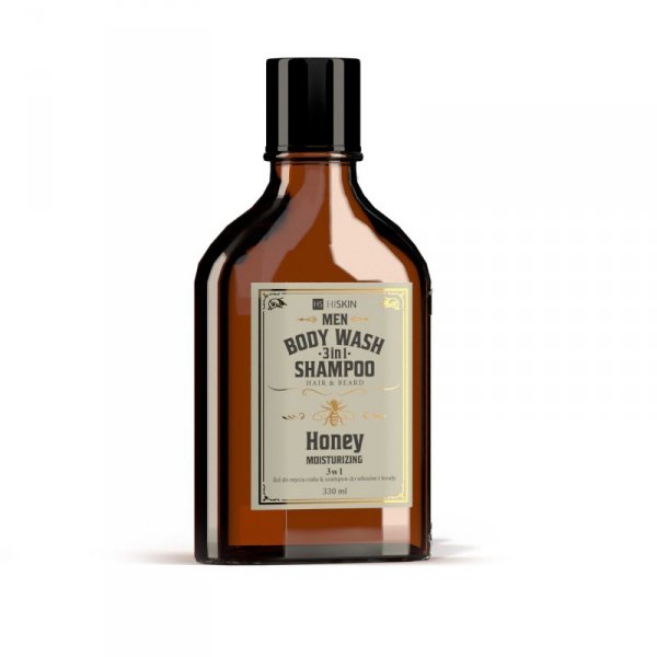 HISKIN Men Whisky Żel do mycia ciała i szampon do włosów i brody 3w1 - Honey 330 ml