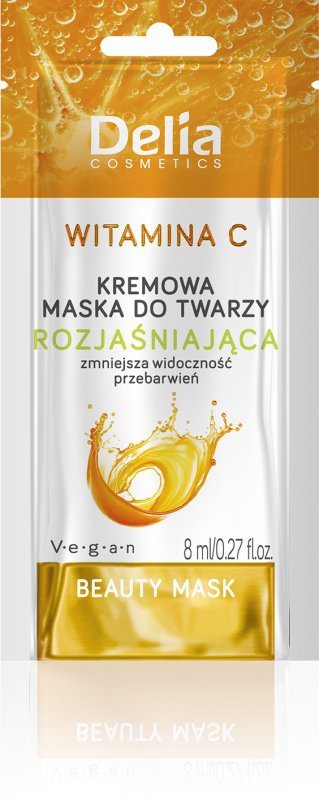 DELIA Beauty Kremowa maseczka do twarzy rozjaśniająca z witaminą C 8 ml