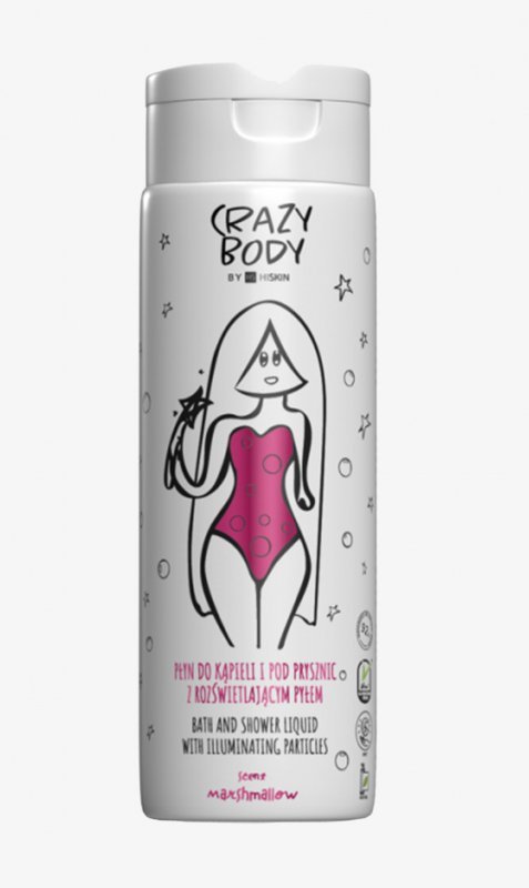 HISKIN Crazy Body Płyn do kąpieli i pod prysznic z rozświetlającym pyłem - MARSHMALLOW 250 ml