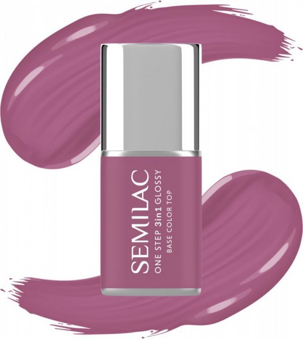 SEMILAC One Step Glossy 3in1 Lakier hybrydowy do paznokci S205 Purple Beige 7 ml