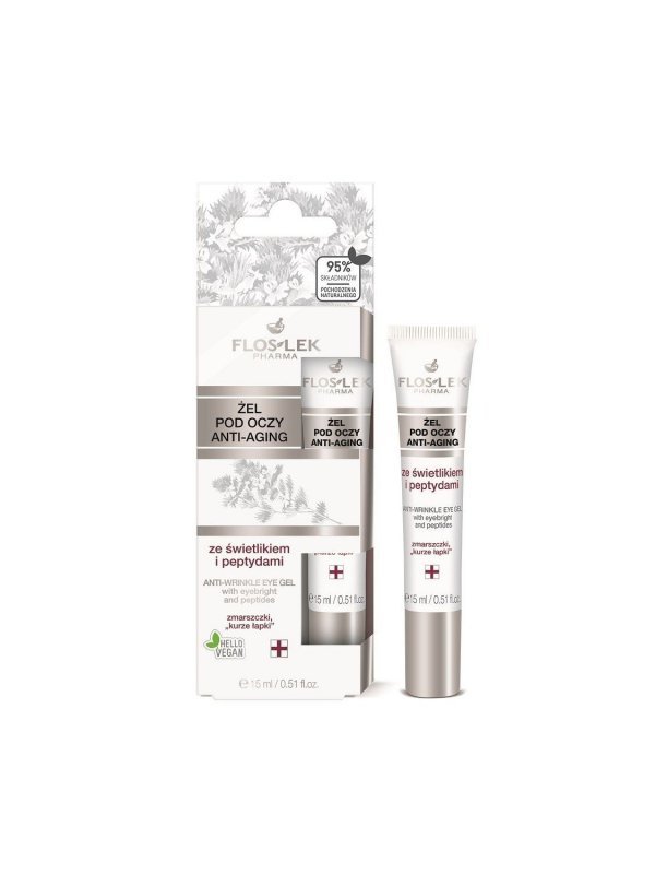 FLOSLEK Oczy Żel pod oczy anti-aging ze świetlikiem i peptydami 15 ml