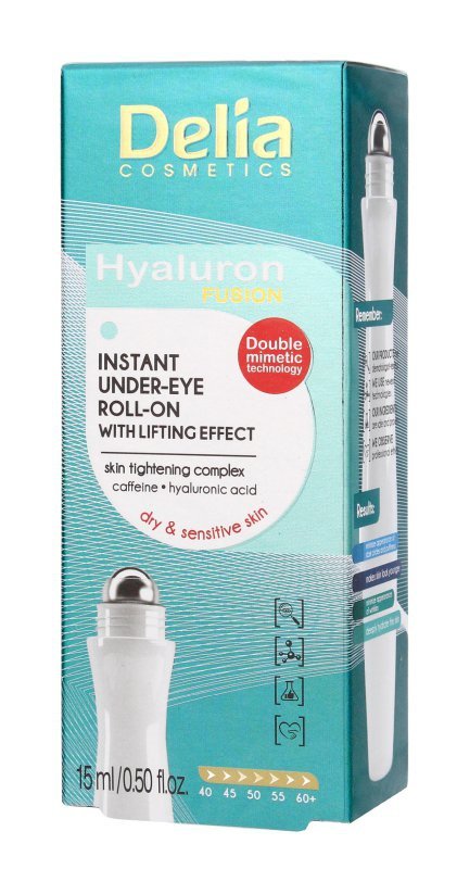 Delia Cosmetics Hyaluron Fusion 50+ Roll-on liftingujący pod oczy  15ml