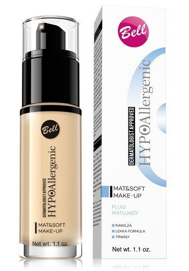 Bell Hypoallergenic Fluid matujący Mat &amp; Soft  nr 02 Natural  30g