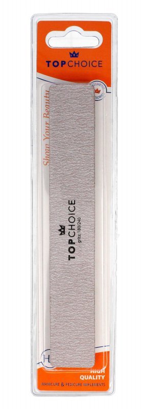 Top Choice Pilnik do paznokci 2-funkcyjny 180/240 prostokątny 18cm  1szt