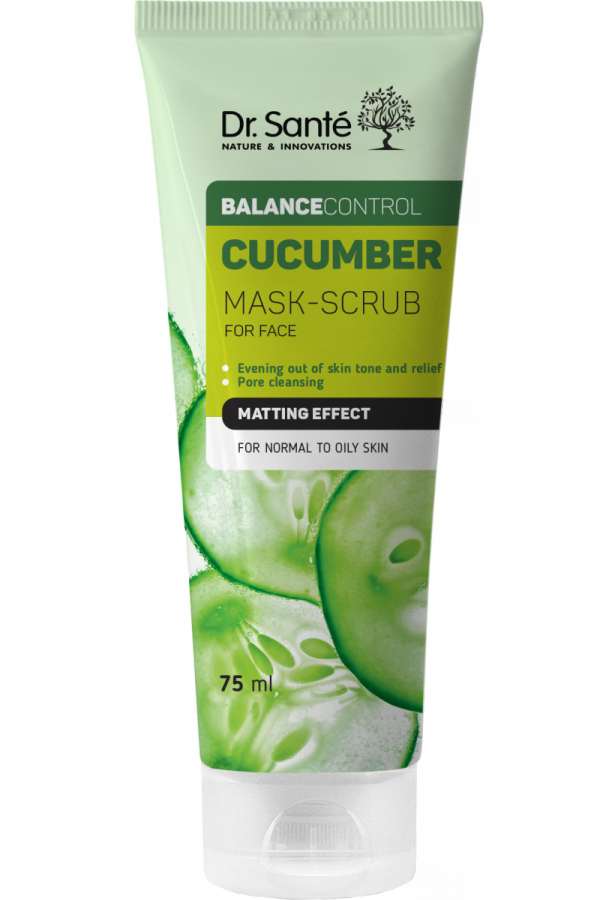 Maseczka Peeling do Twarzy z Ogórkiem, Dr.Sante Cucumber Balance Control