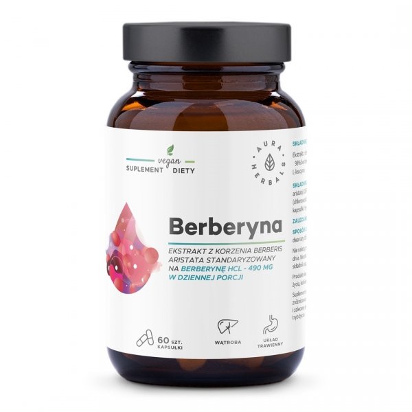 Berberine 500 mg (Berberies aristata), Aura Herbals, 60 capsules
