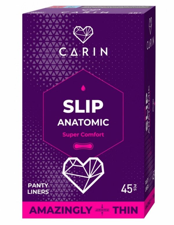 Wkładki higieniczne SLIP ANATOMIC, CARIN, 45 sztuk