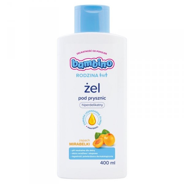 Bambino Rodzina Żel pod prysznic hiperdelikatny - zapach Mirabelki, 400ml