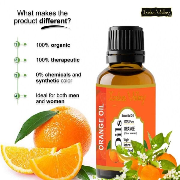 Orange Natural Essential Oil, Indus Valley, 15ml