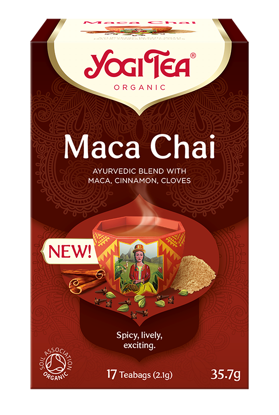 Ajurwedyjska herbata z maca, cynamonem, goździkami, Maca Chai, Yogi Tea, 17x2,1g