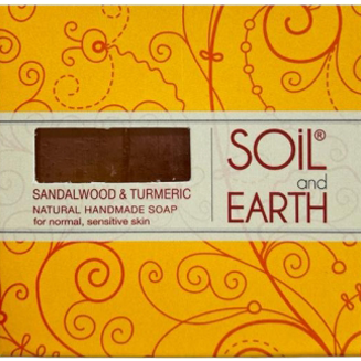 Sandalwood &amp; Turmeric Natural Soap, Soil &amp; Earth, 125g