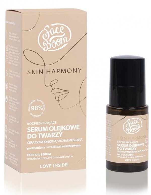 Face Boom Skin Harmony Rozpieszczające Serum olejkowe do twarzy - cera odwodniona,sucha i mieszana 15ml