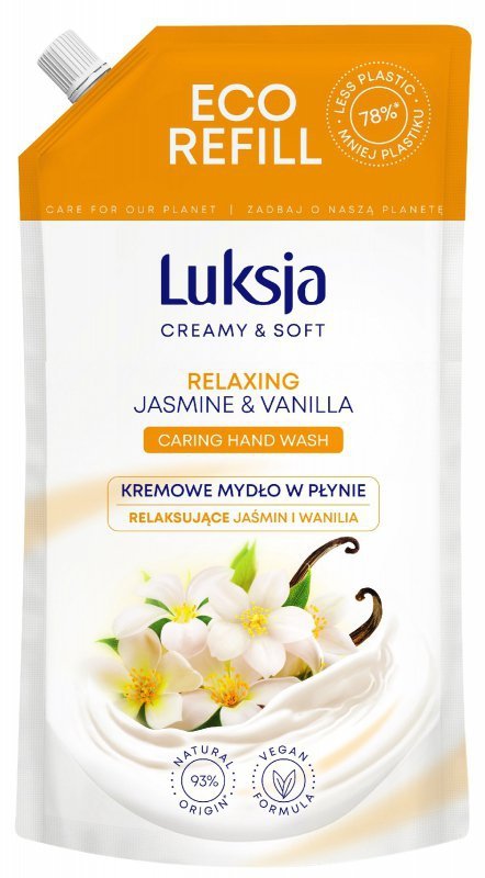Luksja Creamy & Soft Relaksujące Kremowe Mydło w płynie Jaśmin i Wanilia 900ml - zapas