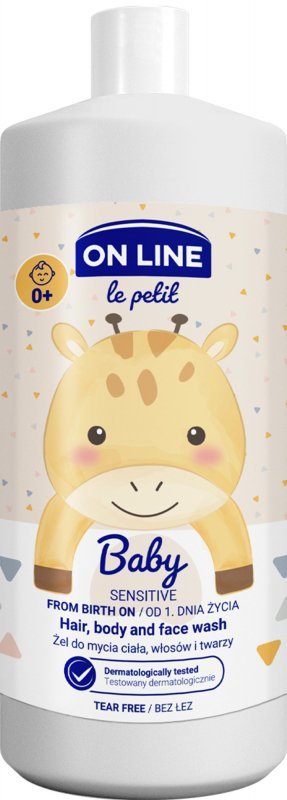 ON LINE Le Petit Baby Żel 3w1 do mycia ciała, włosów i twarzy - Łagodny 850 ml
