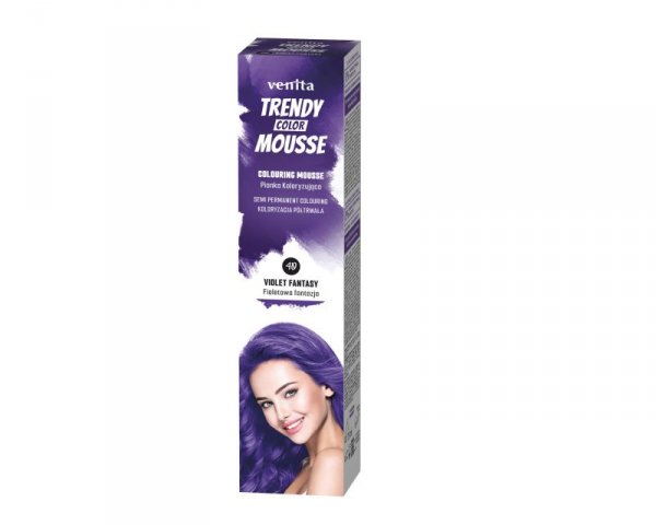 VENITA Trendy Color Mousse Pianka koloryzująca do włosów - 40 Violet Fantasy (Fioletowa Fantazja)  75ml