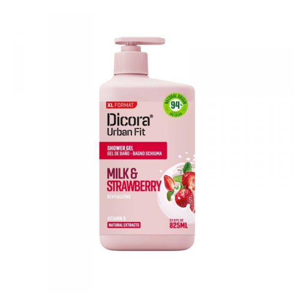 DICORA Żel pod prysznic Mleko i Truskawka 825 ml