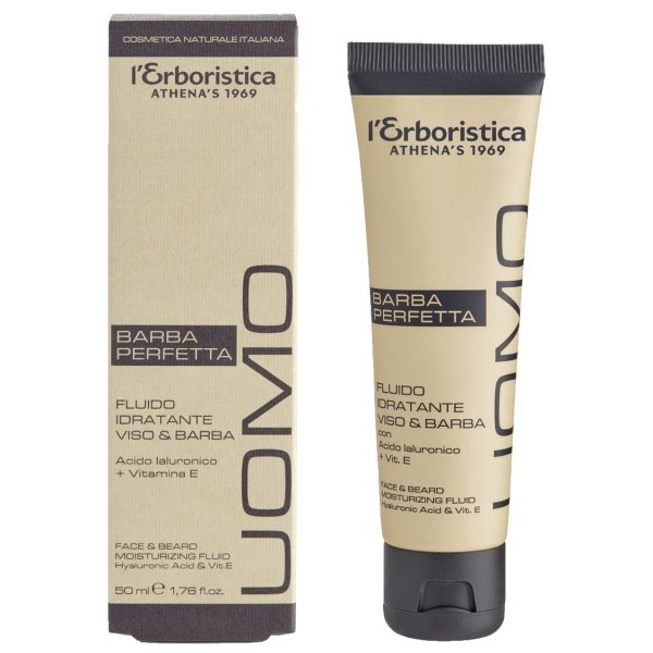 Nawilżający fluid do twarzy i brody, L’Erboristica Uomo, 50ml