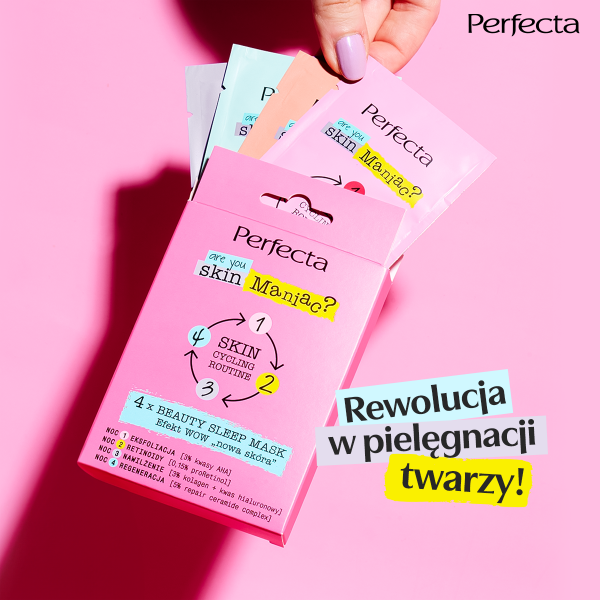 PERFECTA Skin Cycling Routine Maseczki do twarzy - Zestaw 4 x Beauty Sleep Mask Efekt WOW ,,nowa skóra&quot; 4 szt.