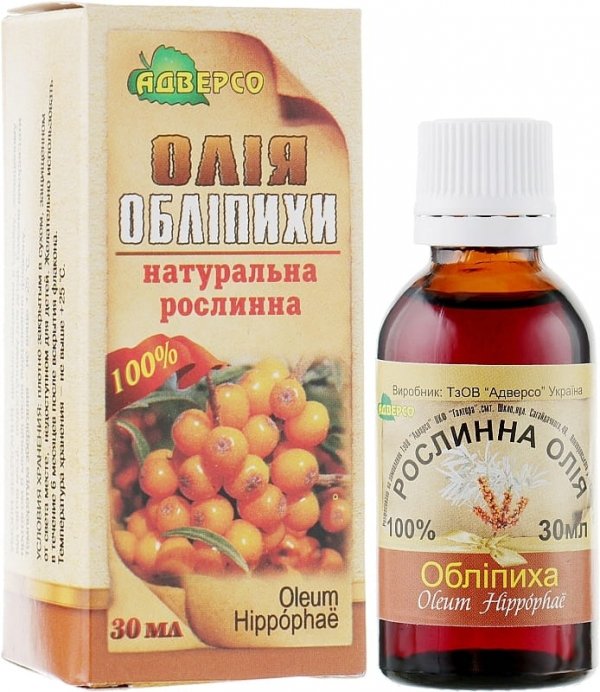 Olej z Rokitnika, 100% Naturalny, Adverso, 30ml