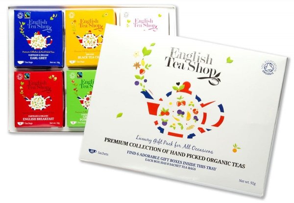 Zestaw ekologicznych herbat i herbatek - 48 saszetek w 6 różnych smakach, English Tea Shop