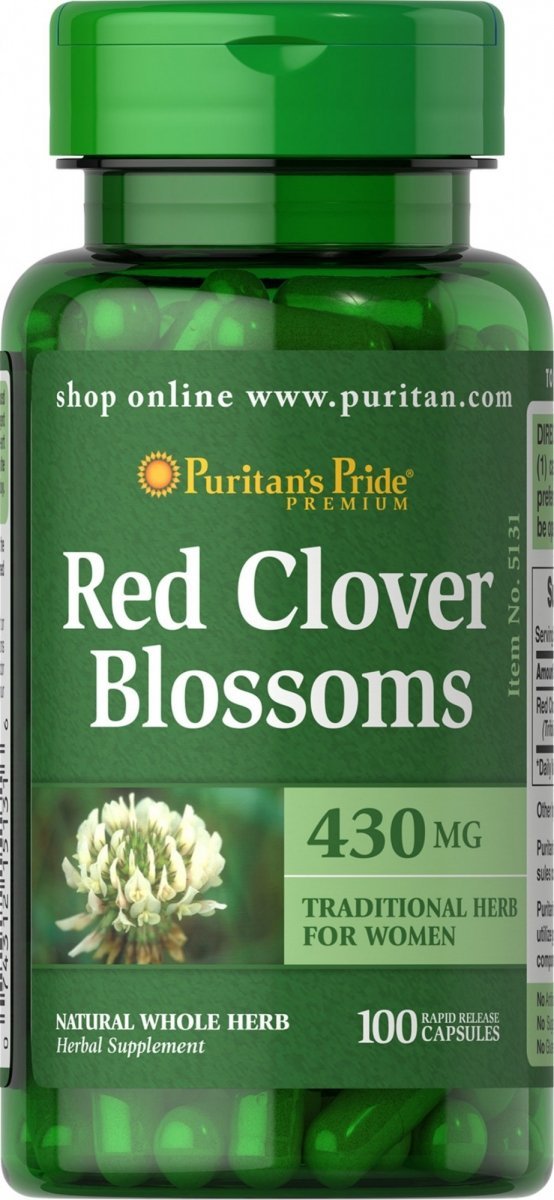 Czerwona Koniczyna 430 mg, Red Clover, Puritan's Pride, 100 kapsułek