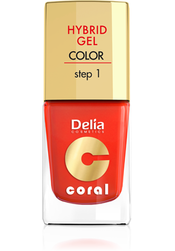 Delia Cosmetics Coral Hybrid Gel Emalia do paznokci nr 14 pomarańczowa czerwień 11ml