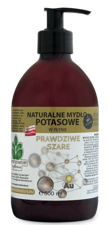 Naturalne Mydło Potasowe w Płynie, ze Złotem Monoatomowym Jonowym, 500ml