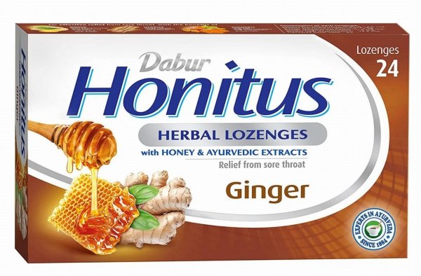 Honitus Pastylki Ziołowe Imbirowe do Ssania, Dabur, 24 sztuki