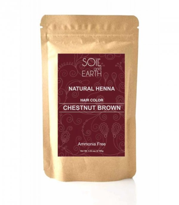 Натуральная индийская хна каштан, Soil &amp; Earth, 100г