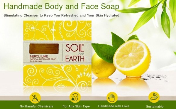 Нероли и лайм Натуральное мыло, Soil &amp; Earth, 100г