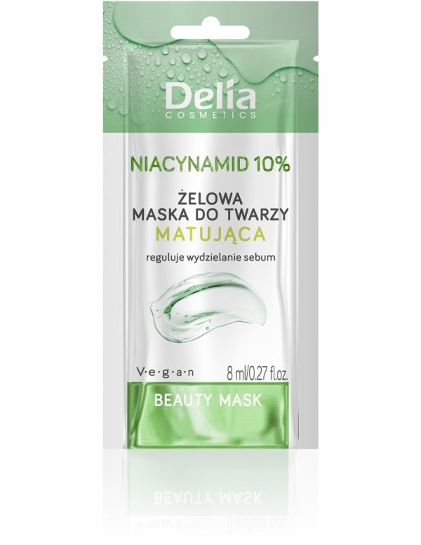 DELIA Beauty Żelowa maseczka do twarzy matująca z niacynamidem 10% 8 ml