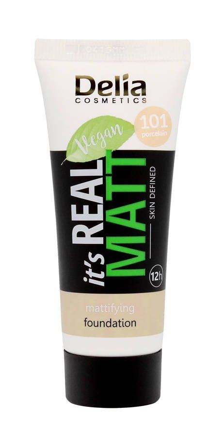 DELIA It`s Real Matt Podkład matujący odżywczo-nawilżający 101 Porcelain 30 ml