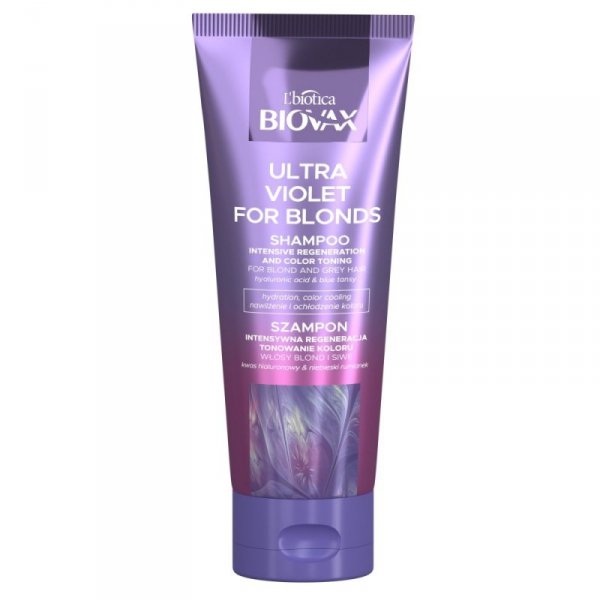 L`BIOTICA Biovax Ultra Violet for Blonds Szampon Intensywna Regeneracja i Tonowanie Koloru do włosów blond i siwych 200ml