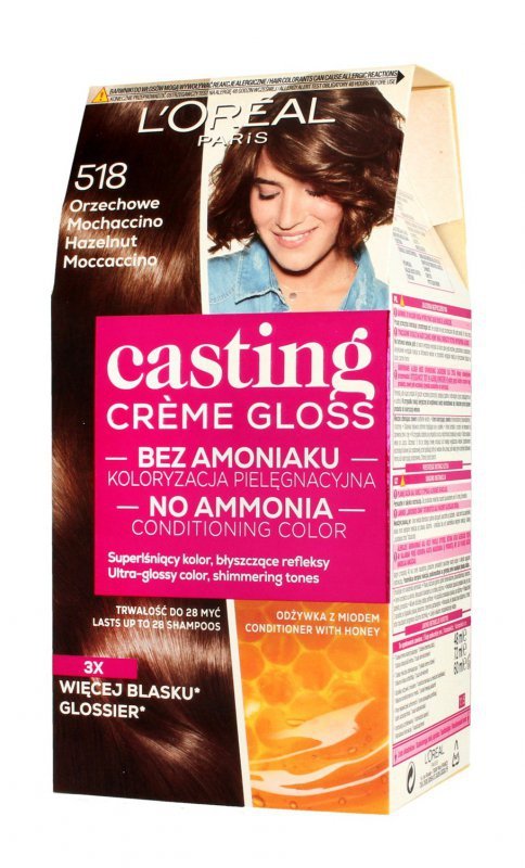 LOREAL Casting Creme Gloss Krem koloryzujący nr 518 Orzechowe Mochaccino  1op.