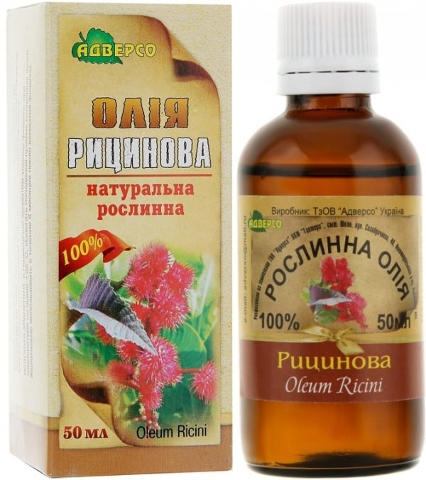 Olej Rycynowy, 100% Naturalny, Adverso, 50 ml