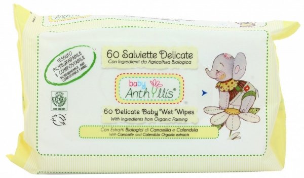 Детские влажные салфетки Baby Anthyllis, 60 штук