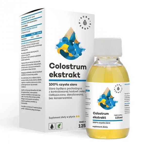 Colostrum Ekstrakt , 100% Czysta Siara Bydlęca, Aura Herbals, 125ml 
