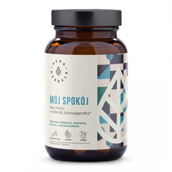 Mój Spokój, bez stresu + KSM-66 Ashwagandha, Aura Herbals, 60 kapsułek