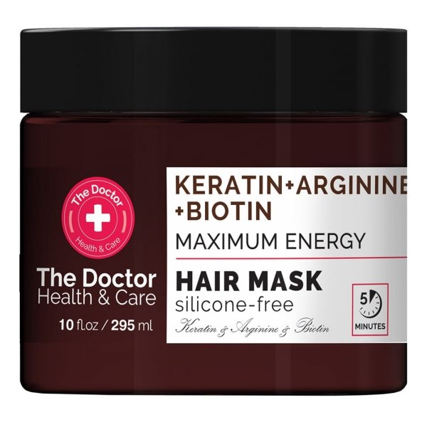 Maska do włosów wzmacniająca, keratyna, arginina i biotyna, The Doctor Healh and Care, 295ml