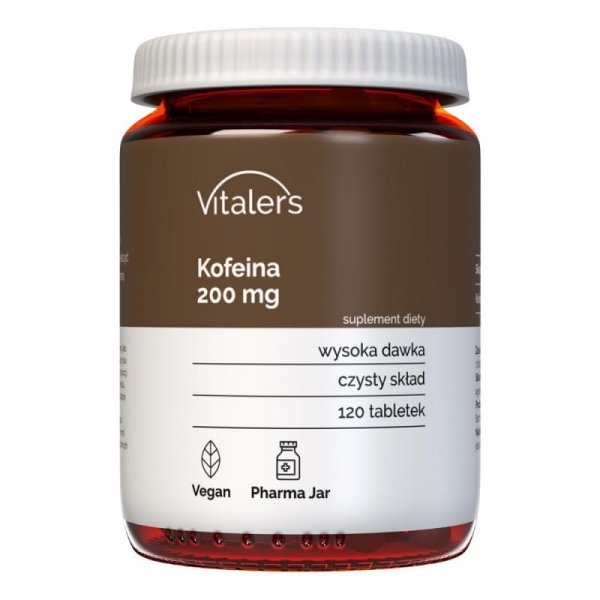 Caffeine (Kofeina) 200 mg, Vitaler's, 120 kapsułek