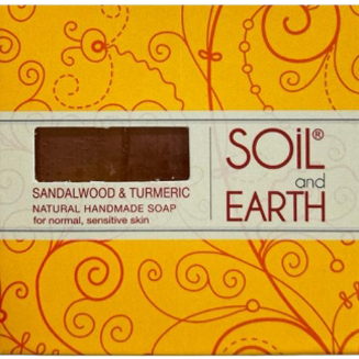 Сандаловое дерево и куркума - Натуральное мыло, Soil &amp; Earth, 125 г
