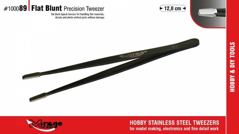 MIRAGE 100089 PĘSETA FLAT BLUNT PRECISION TWEEZER 12cm 