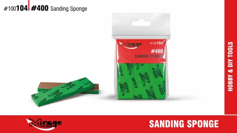 MIRAGE 100104 SANDING SPONGE #400 [6pcs] (gąbki do szlifowania) 