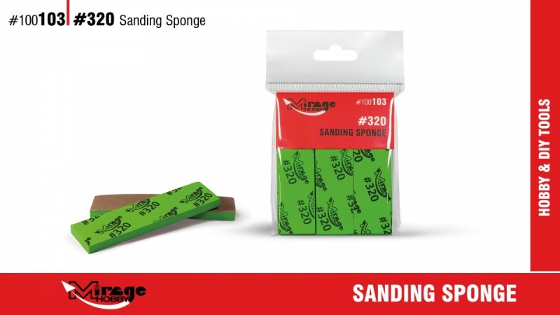 MIRAGE 100103 SANDING SPONGE #320 [6pcs] (gąbki do szlifowania) 