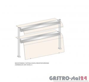 Nadstawka z szybą giętą dwupoziomowa zamknięta z oświetleniem DM-94591 O-E wym. 2251x480x770
