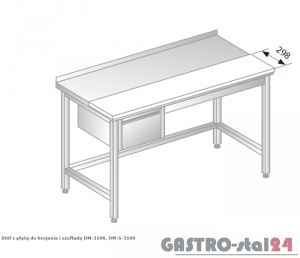 Stół z płytą do krojenia i szufladą DM 3106 szerokość: 600 mm (1000x600x850)