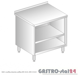 Stół z szafką otwartą i półką DM 3115 szerokość: 600 mm (600x600x850)