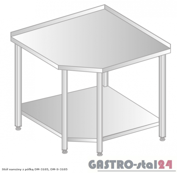 Stół narożny z półką DM 3105 szerokość: 600 mm (600x600x850)