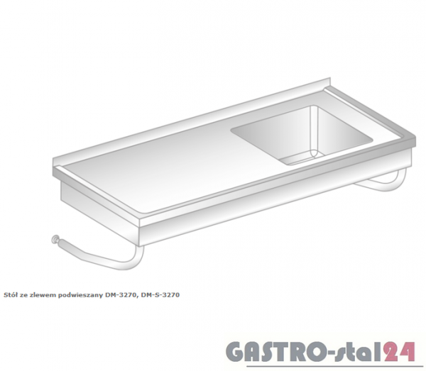 Stół ze zlewem podwieszany DM 3270 szerokość: 700 mm  (800x700x375)