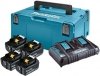 Zestaw zasilający Makita 4x Akumulator 6.0Ah, ładowarka DC18RD Makpac 198091-4